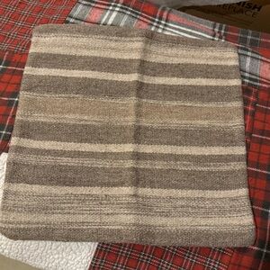 New Pottery Barn Kaye Stripe Wool Dhurrie /Kilim Pillow Cover -20” Neutrals
